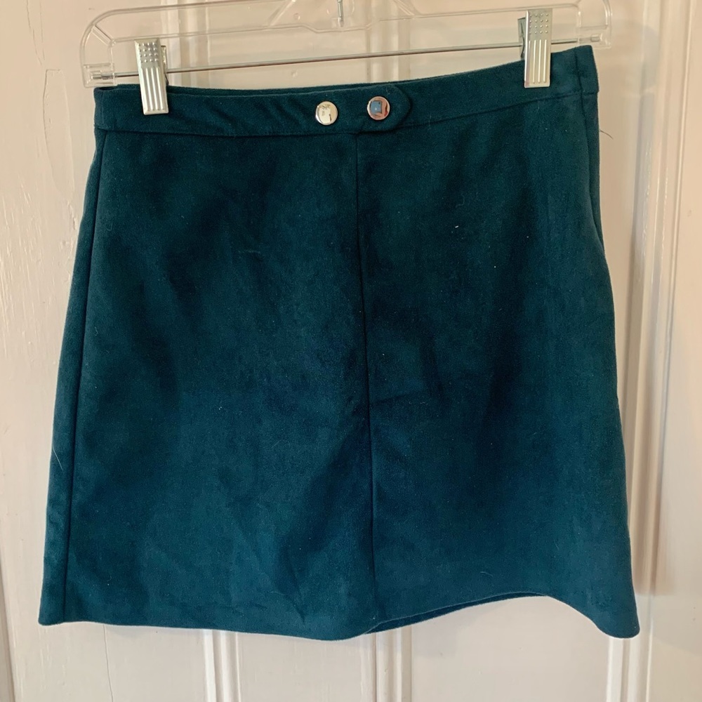 Primark Faux Suede Blue Mini Skirt Size 4